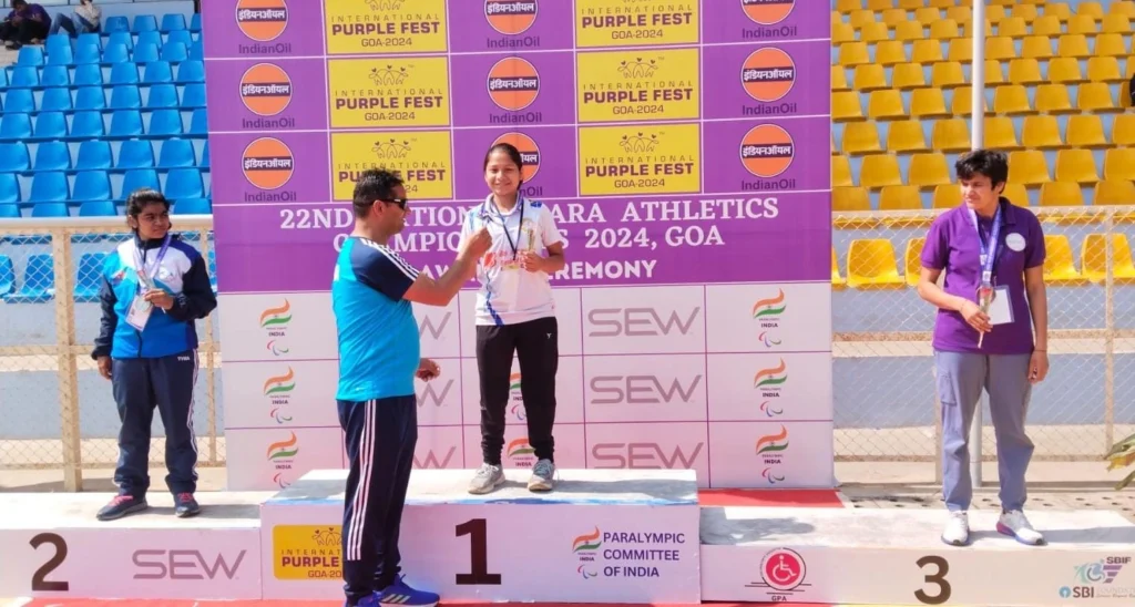 Anishmita Konwar has won Gold Medal in Long Jump in Women F-38 category