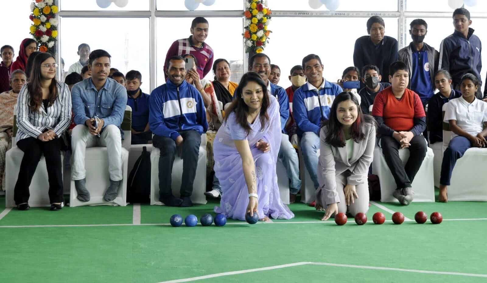 Our Chief Patron is playing Boccia to inspire our Para Athletes.