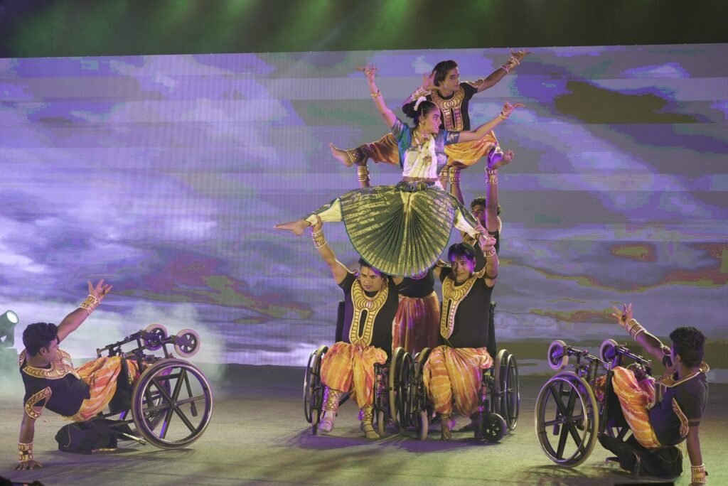 Performance by 'Miracle on Wheels' at the 1st NE Para Sports Meet 2024 closing ceremony