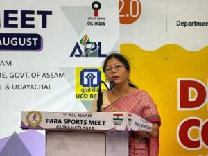 Hon’ble Minister of Sports & Youth Welfare, Govt. of Assam, Smt. Nandita Gorlosa Graces the Opening Ceremony of the 5th All Assam Para Sports Meet 2025