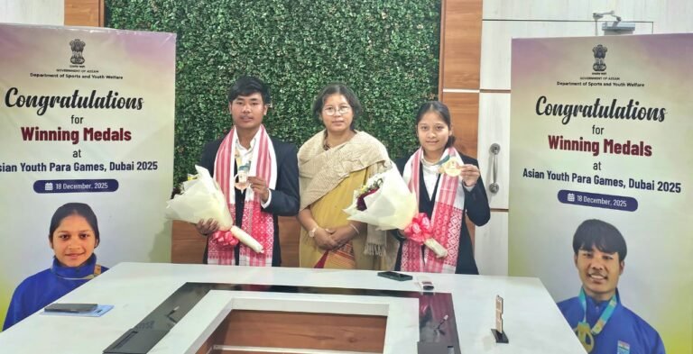 Hon’ble Minister Smt. Nandita Gorlosa Felicitates Asian Youth Para Games 2025 Medal Winners