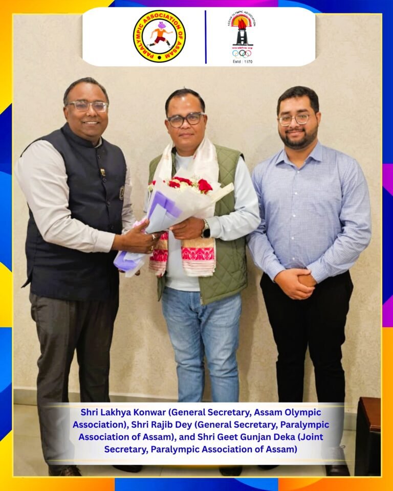 It was a wonderful and meaningful meeting with the General Secretary of the Assam Olympic Association, where valuable thoughts, plans, and visions were exchanged for the overall development of sports in Assam.